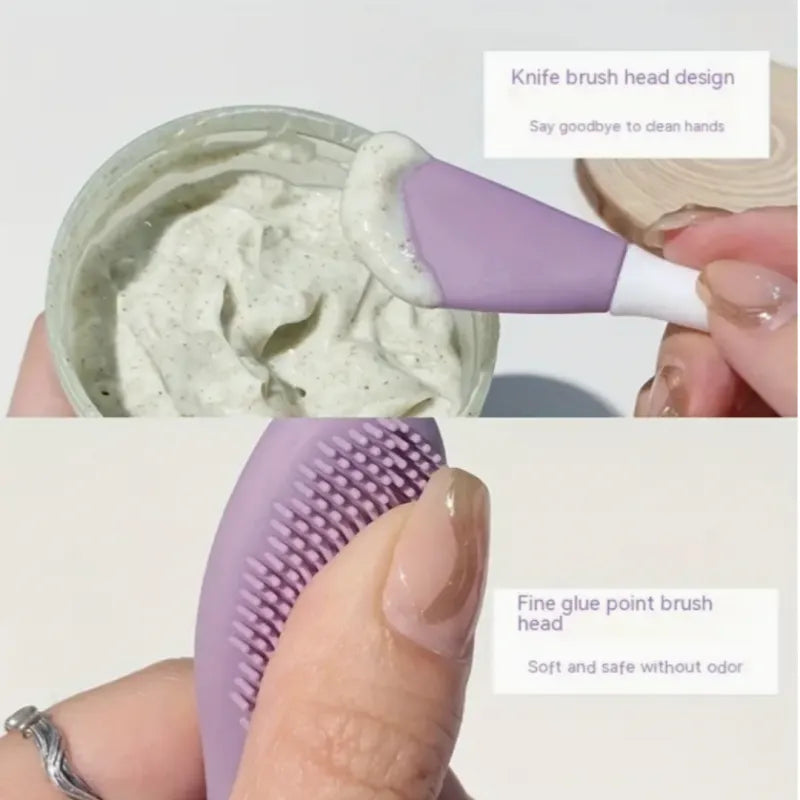 Double Head Silicone Face Care Brush فرشاة العناية بالوجه ذات الرأس المزدوج من السيليكون