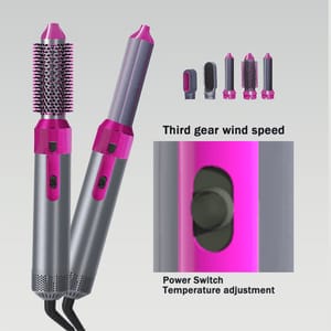5-in-1 Hot Air Brush Set | Hair Dryer & Styler Brush for Blow Dry, Curl, Straighten & Volumize